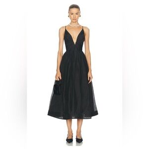 ILLUSTRATION V NECK MIDI DRESS SIZE 2